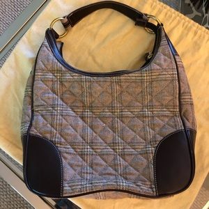 Lands' End Fabric shoulder bag with leather trim